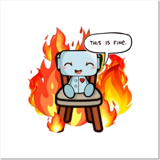 This is fine Robot Posters and Art